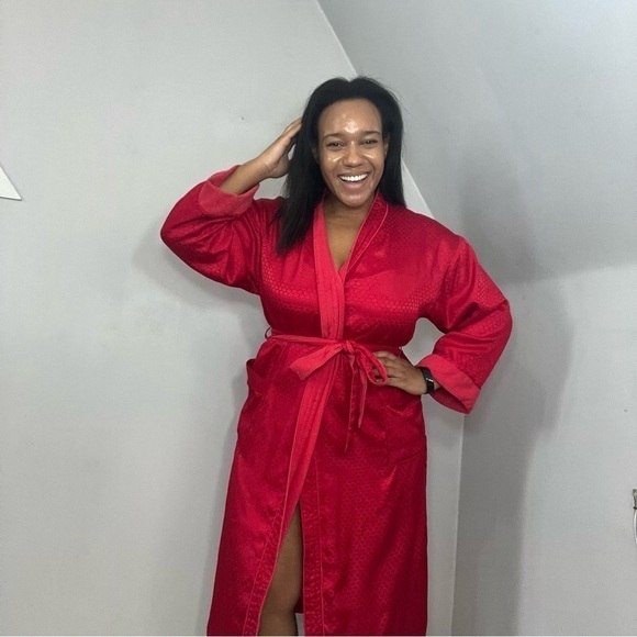 Vintage Victoria’s Secret gold label red robe loungewear terry cloth - Picture 3 of 12
